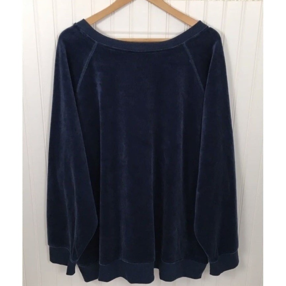 New Ava & Viv Navy Blue Velour Jogger Pants & Crewneck Sweatshirt Set -Sz 2X NWT - Picture 12 of 12